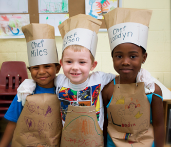 A group of children wearing paper bags

AI-generated content may be incorrect.
