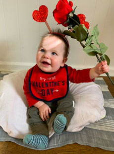 131 Valentines Day Heart Headband Baby Rose Web